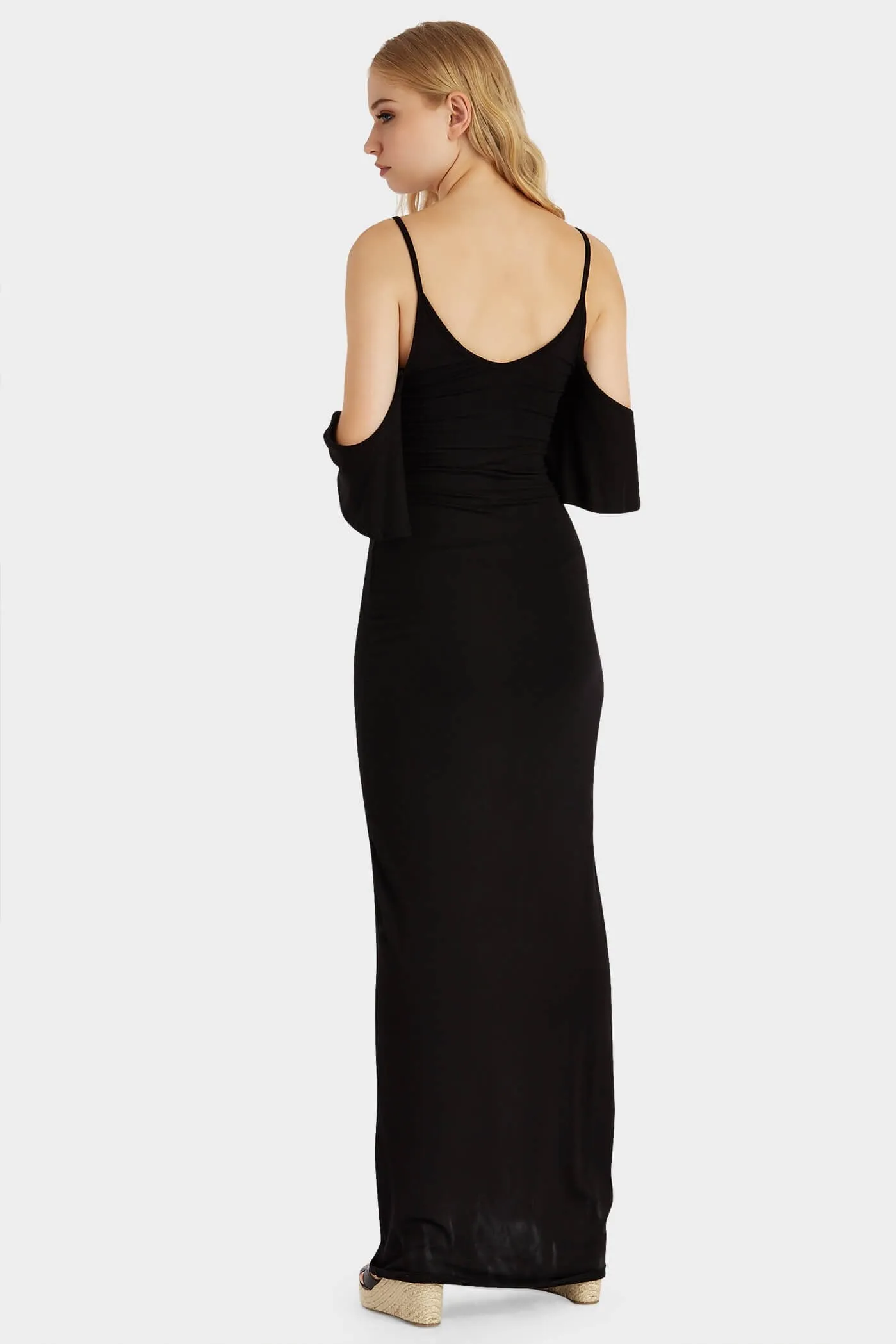 Black Cold Shoulder Maxi Dress