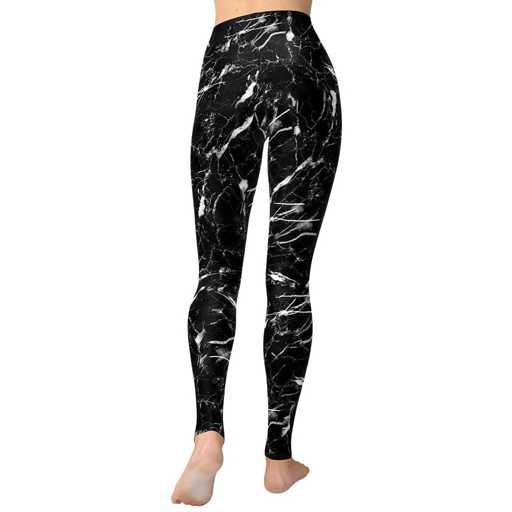 Black Marble Yoga Leggings
