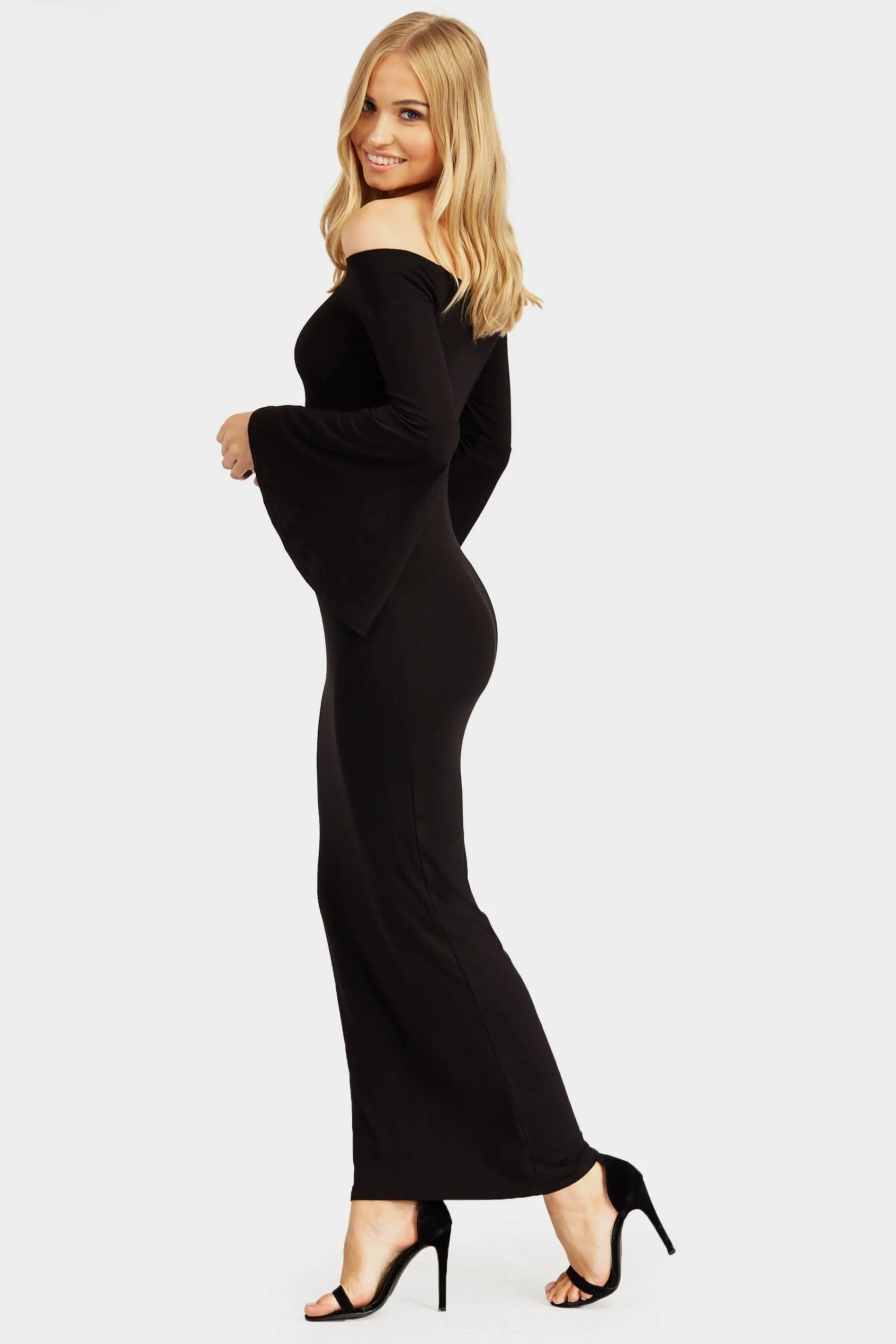 Black Off Shoulder Maxi Dress