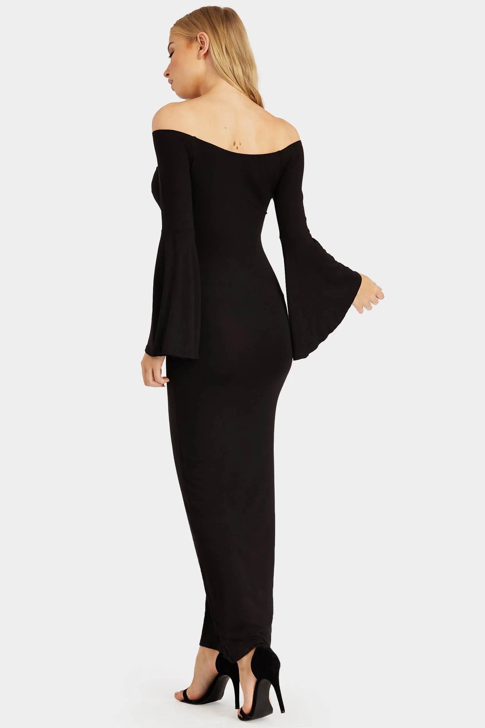 Black Off Shoulder Maxi Dress