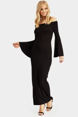 Black Off Shoulder Maxi Dress