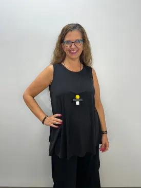 Black Solid Sleeveless Desa Tunic