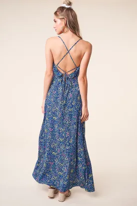 Blossoming Floral Open Back Maxi Dress