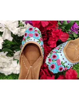 Blue & Pink Punjabi Juttis