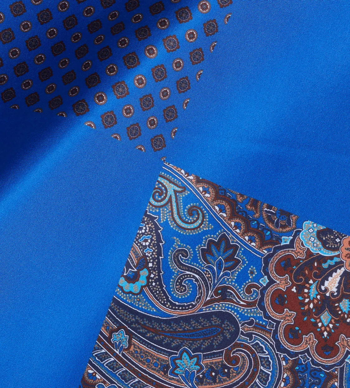Blue-Brown Paisley Pocket Square