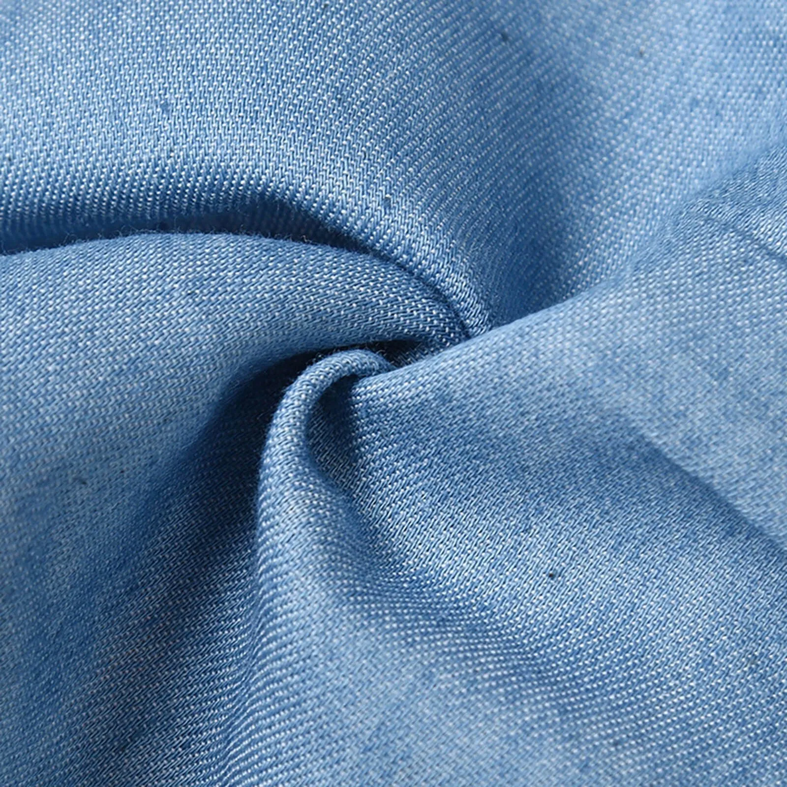 Blue Denim Twist Knot Cami Tops