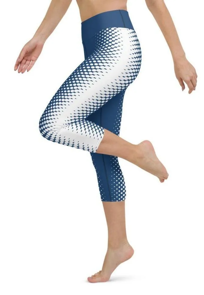 Blue Optical Illusion Yoga Capris