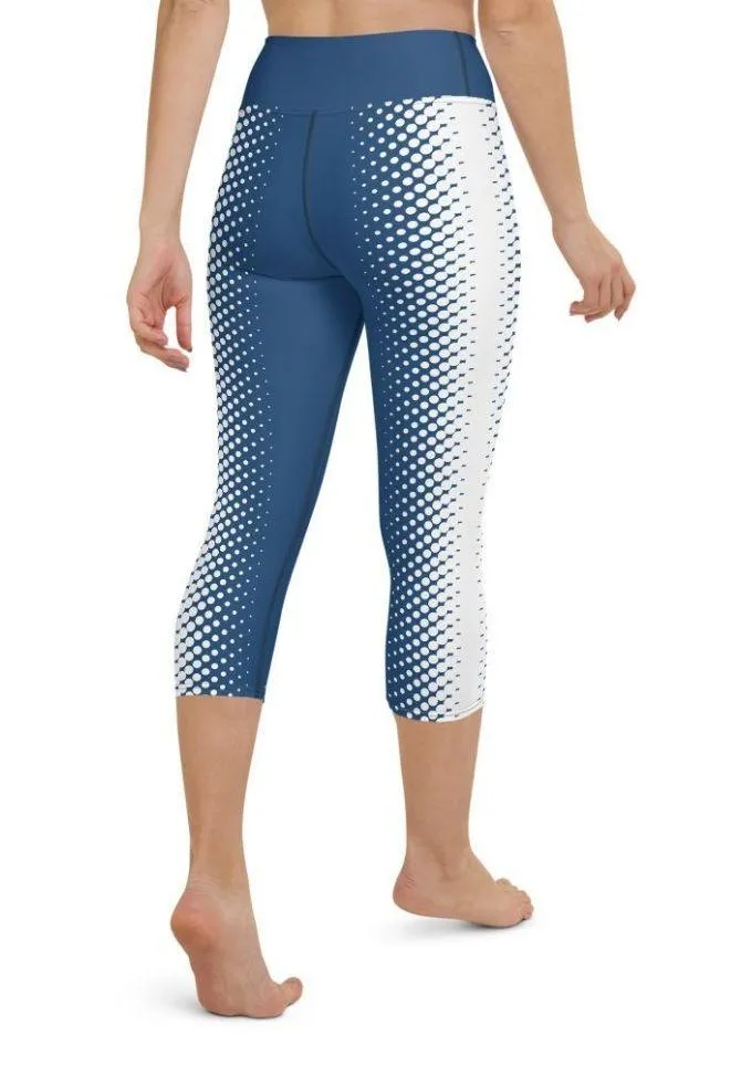 Blue Optical Illusion Yoga Capris
