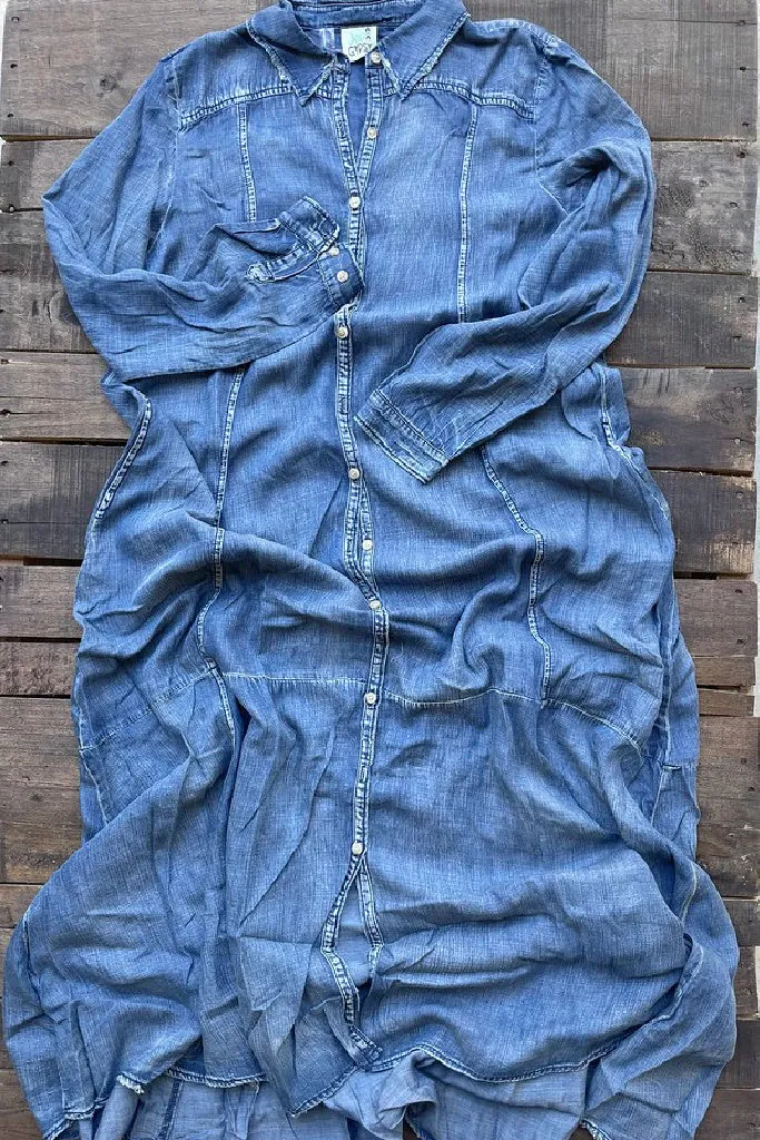 Blue Skies Stone Washed Duster Dress
