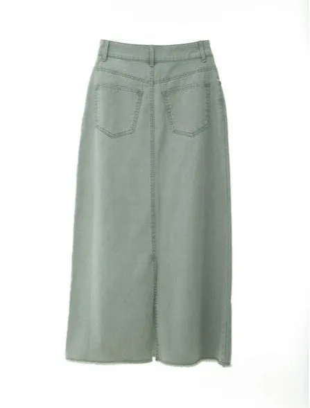 Body Slit Denim Skirt