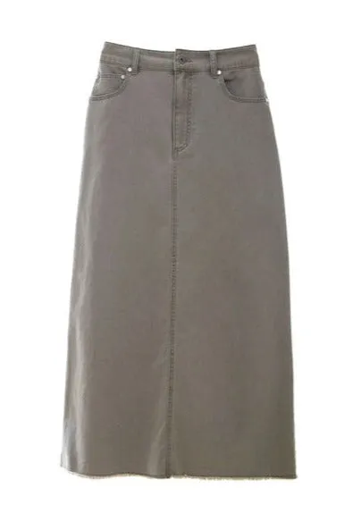 Body Slit Denim Skirt