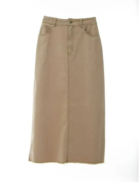 Body Slit Denim Skirt