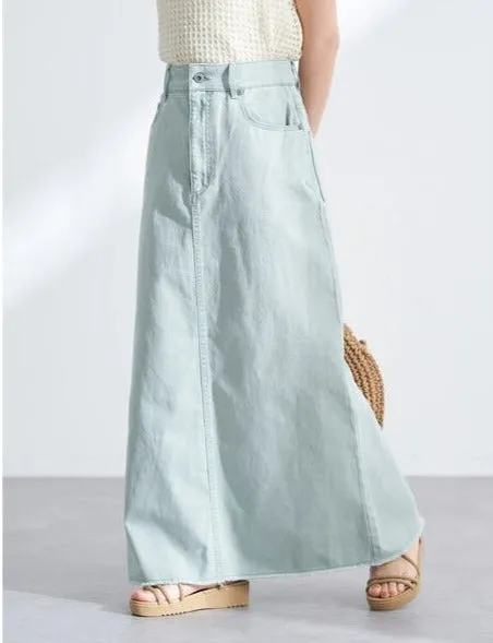 Body Slit Denim Skirt