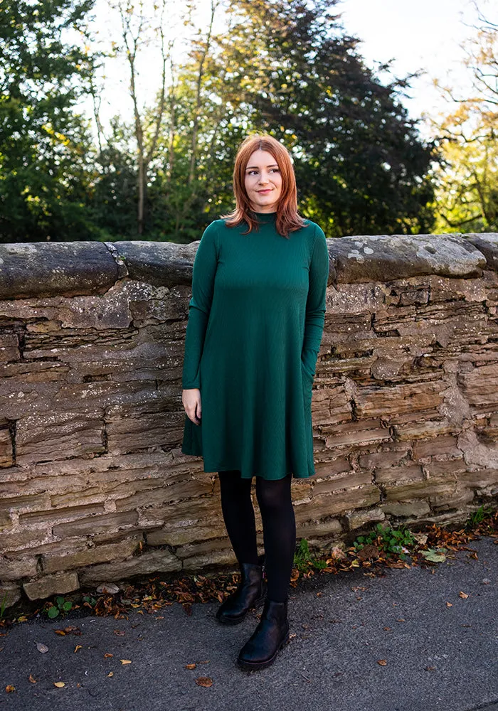 Brenner Bottle Green Turtle Neck A Line Tunic