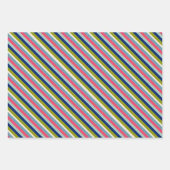 Bright Retro Christmas Wrapping Paper Trio