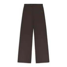BROWN TAILORED EXTENDED WIDE LEG TROUSERS