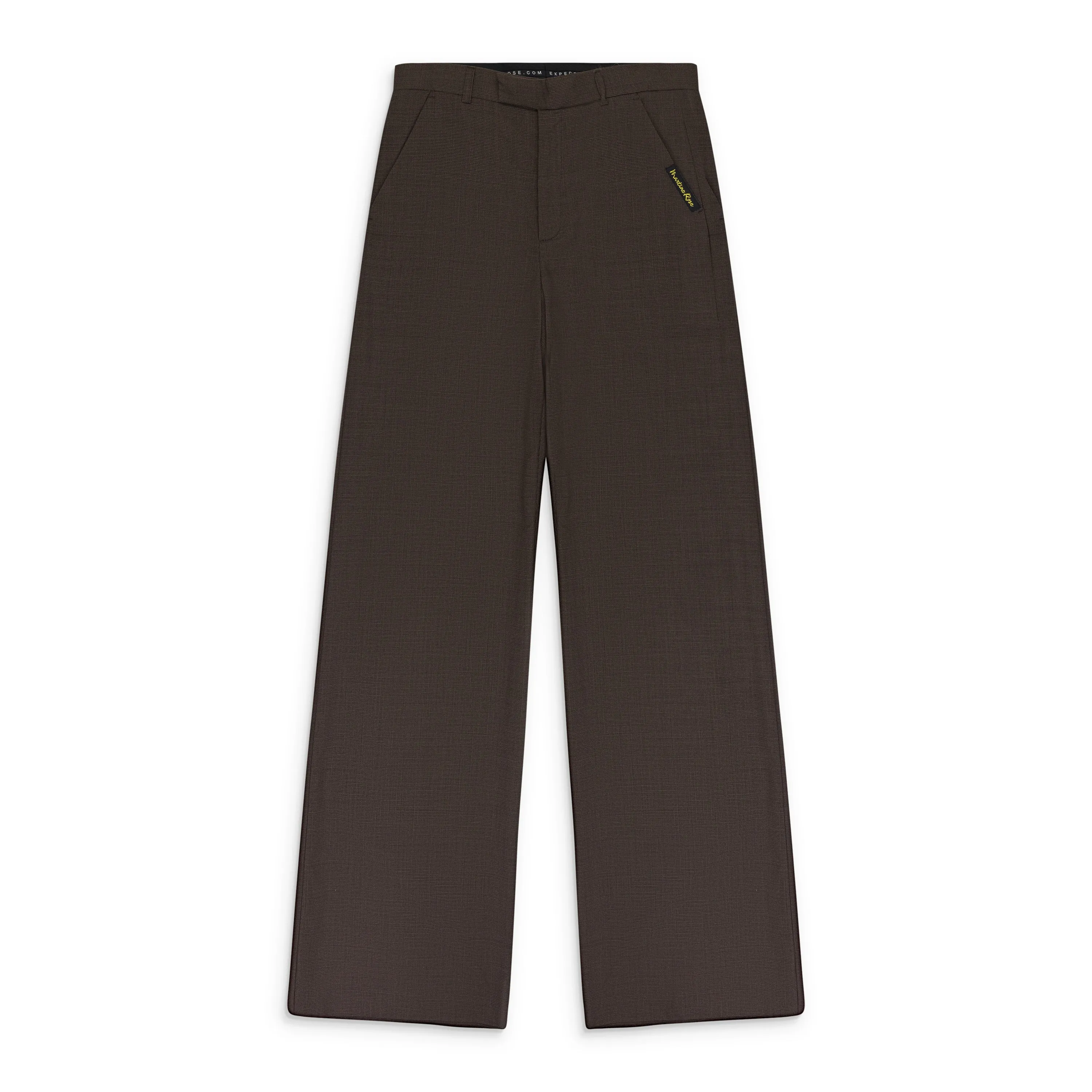 BROWN TAILORED EXTENDED WIDE LEG TROUSERS
