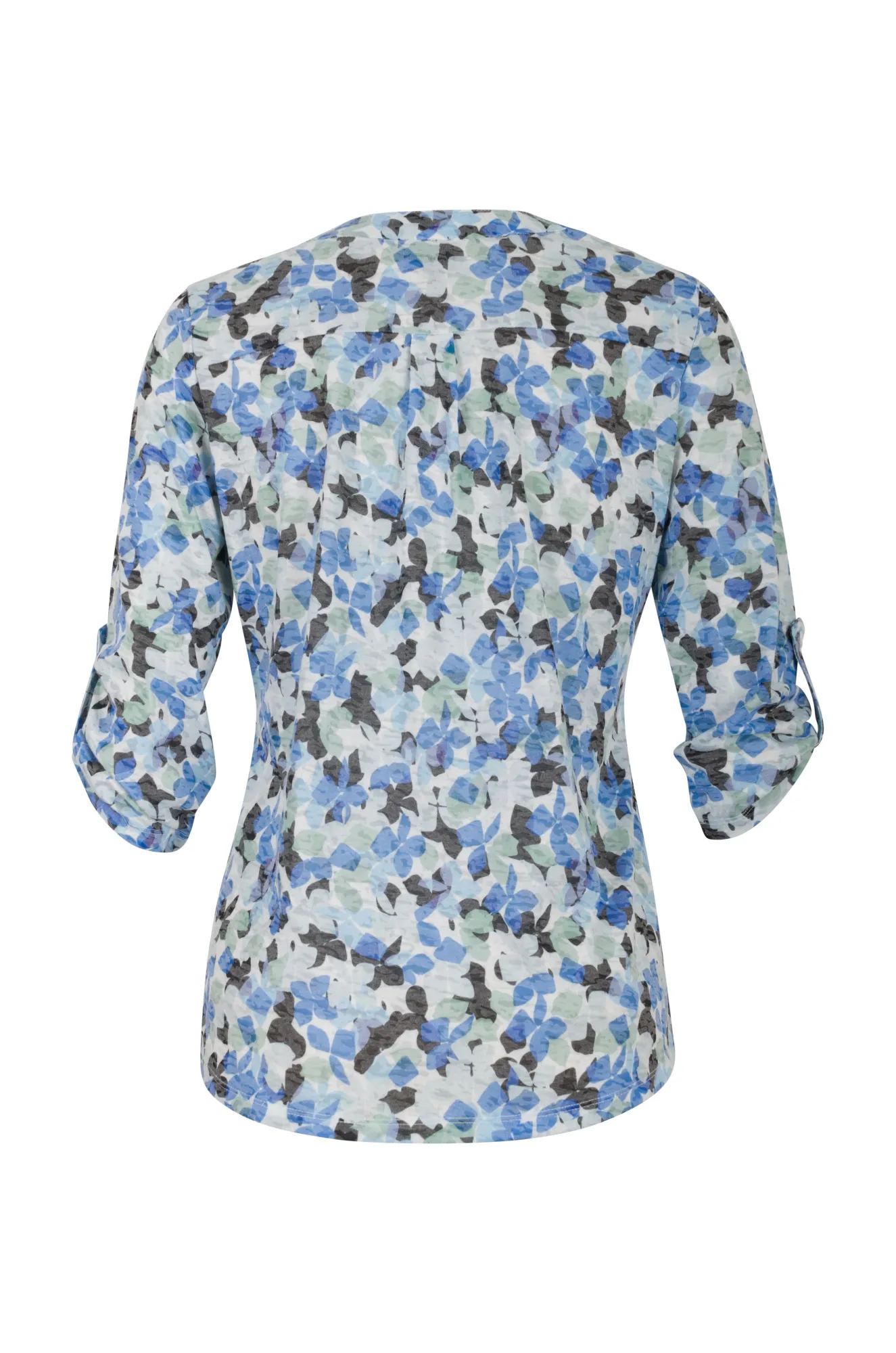 Burnout Tunic with 3/4 sleeve | BLUE ABSTRACT | 6063AR