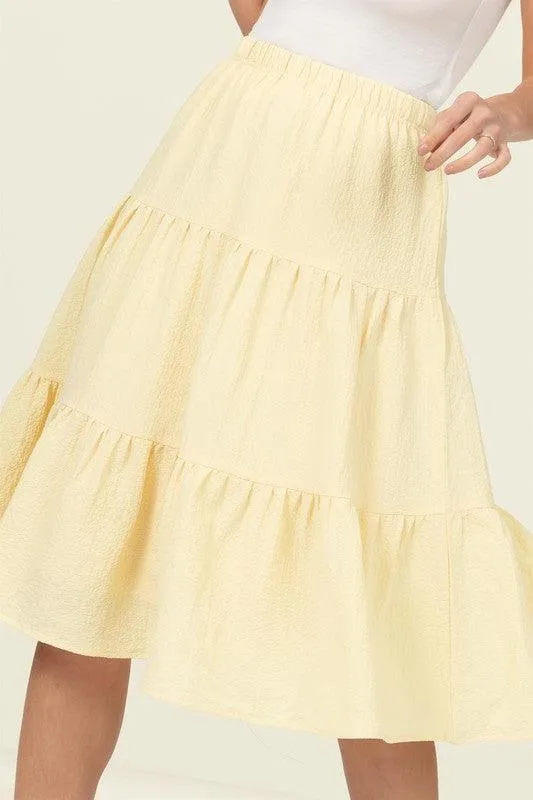 Call It A Day Tiered Midi Skirt