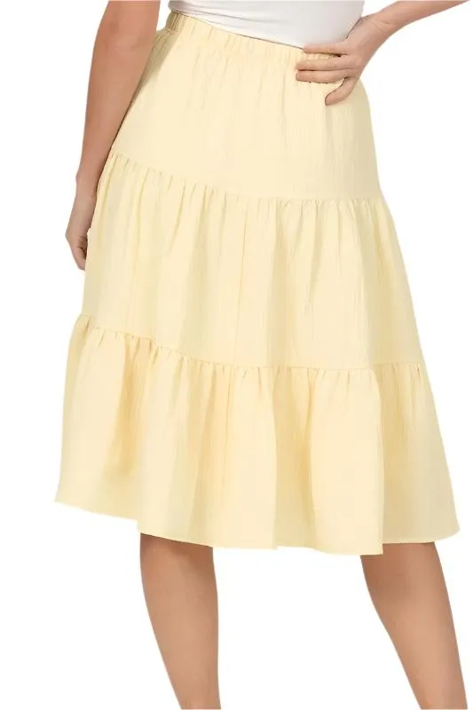 Call It A Day Tiered Midi Skirt