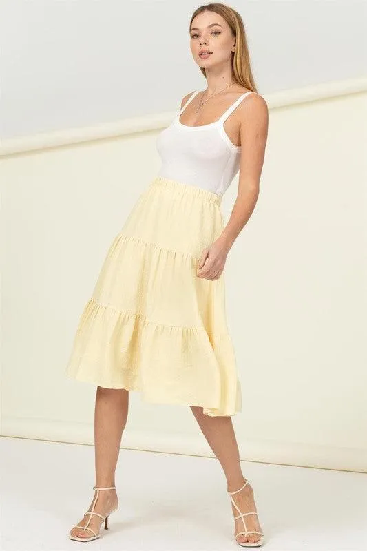 Call It A Day Tiered Midi Skirt