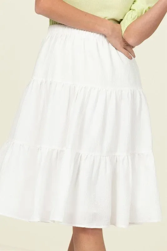 Call It A Day Tiered Midi Skirt