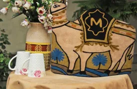 Camel Style Kashmiri Hand Embroidered Tea Cosy 12"