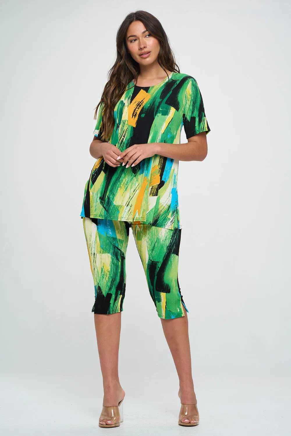 Capri Pant Set Short Sleeve - 9003BN-SRP1-W379