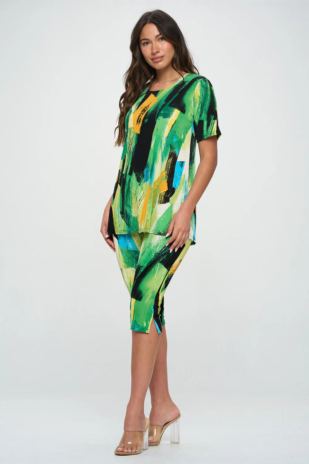 Capri Pant Set Short Sleeve - 9003BN-SRP1-W379