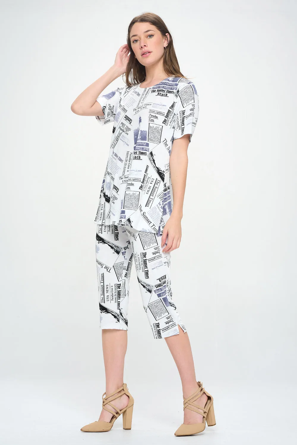 Capri Pant Set Short Sleeve - 9003BN-SRP1-W383