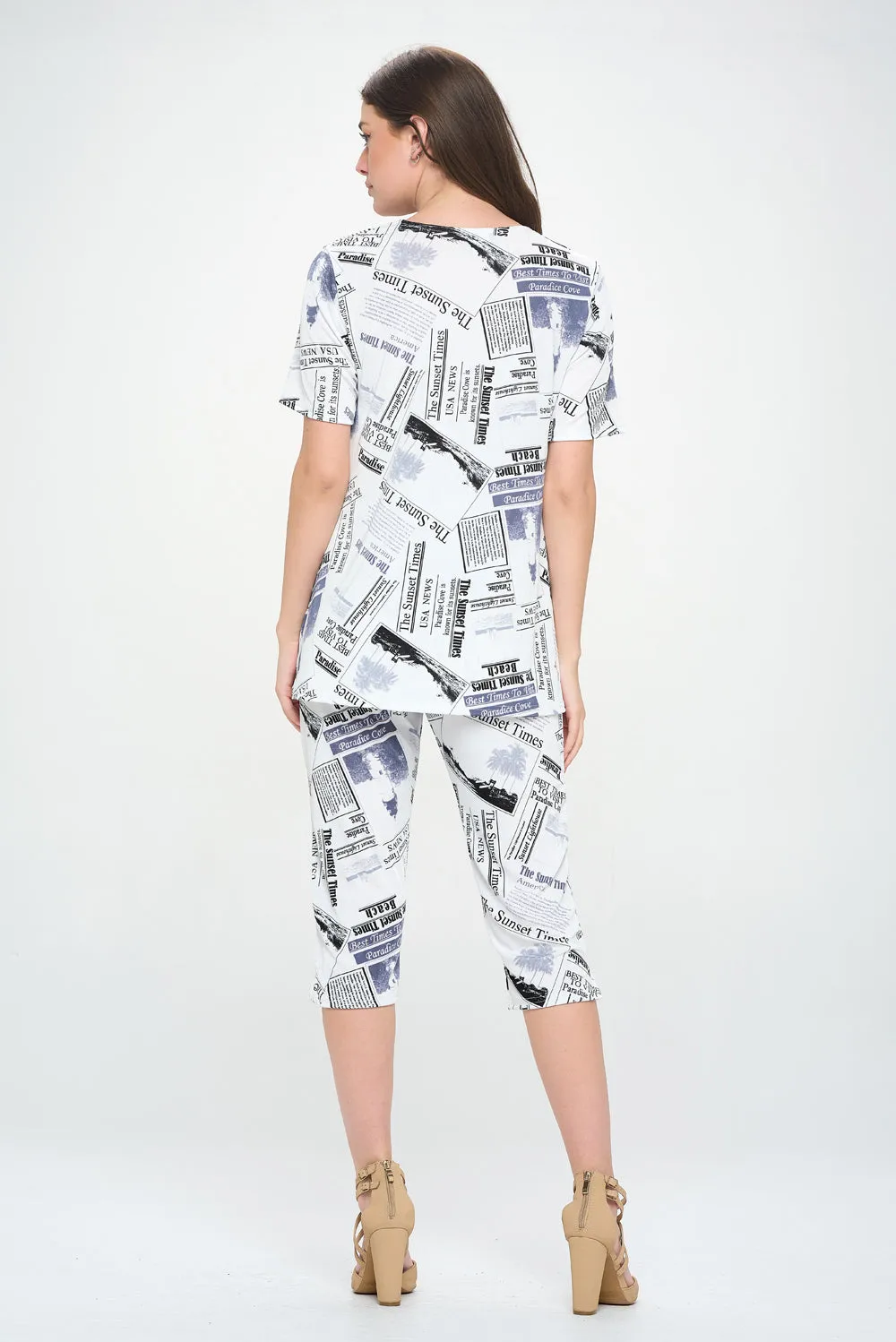 Capri Pant Set Short Sleeve - 9003BN-SRP1-W383