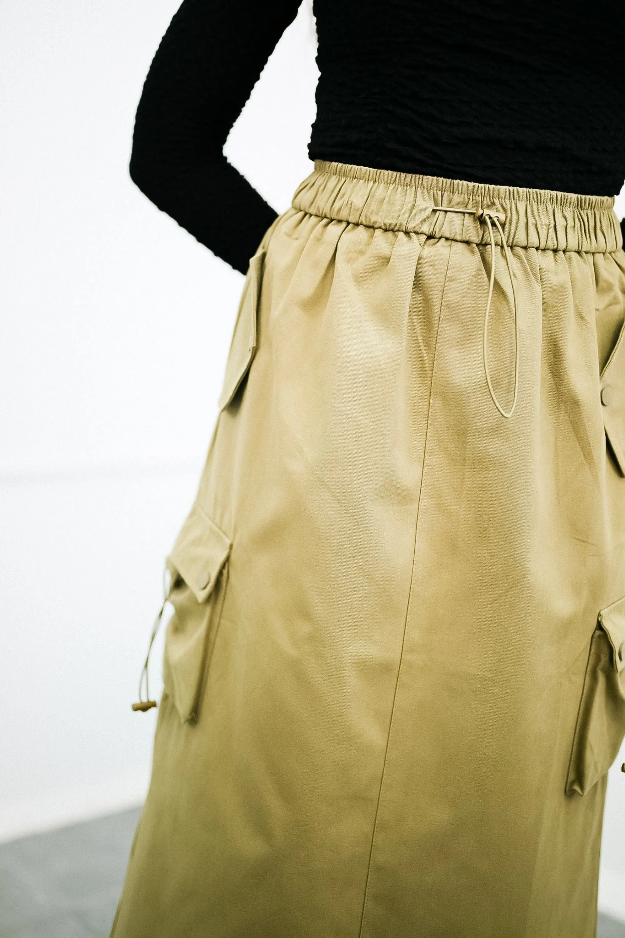 Celadon Green Streetstyle Cargo Skirt