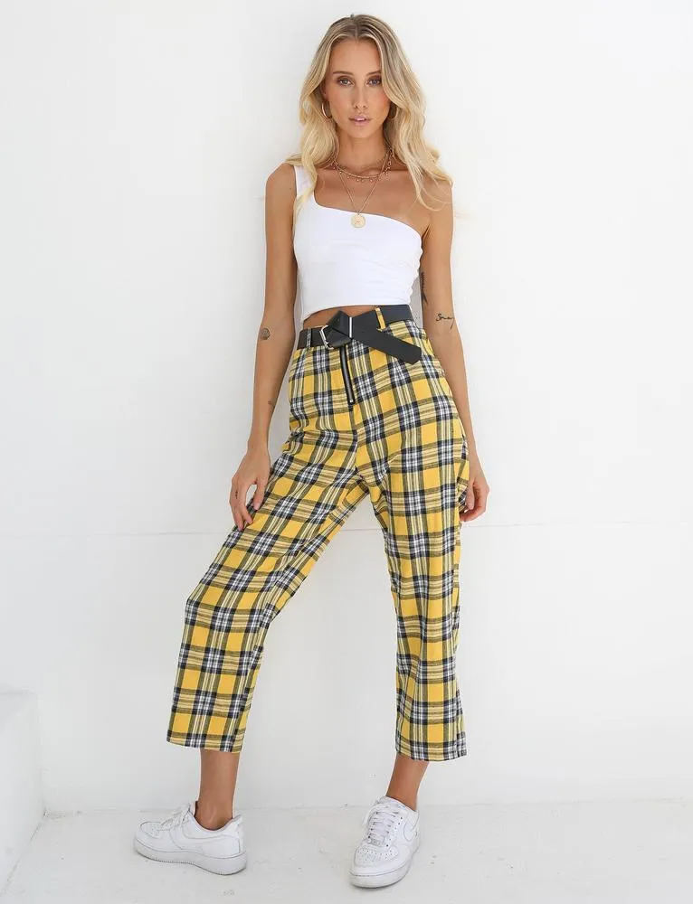 Checka Pants - Yellow Check