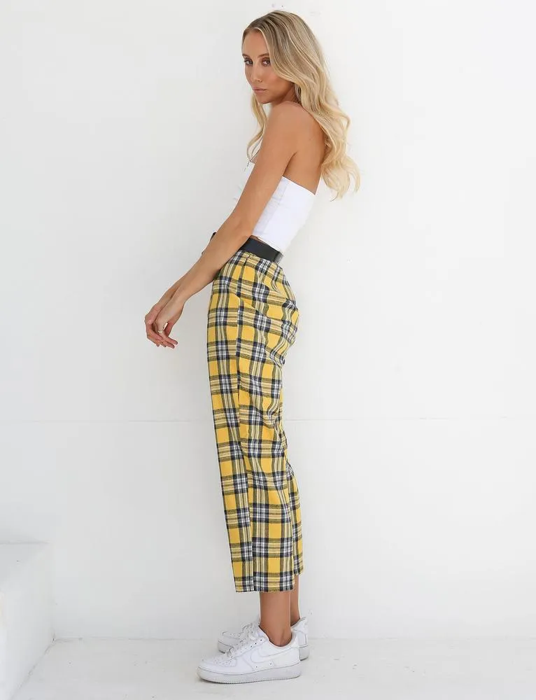 Checka Pants - Yellow Check