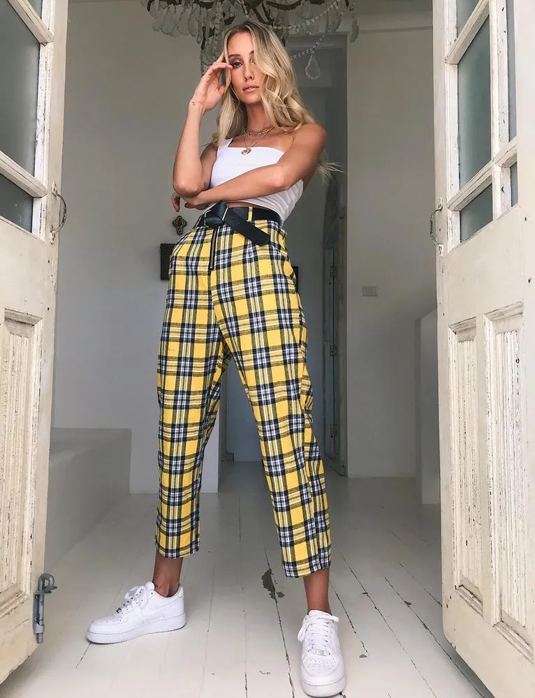 Checka Pants - Yellow Check