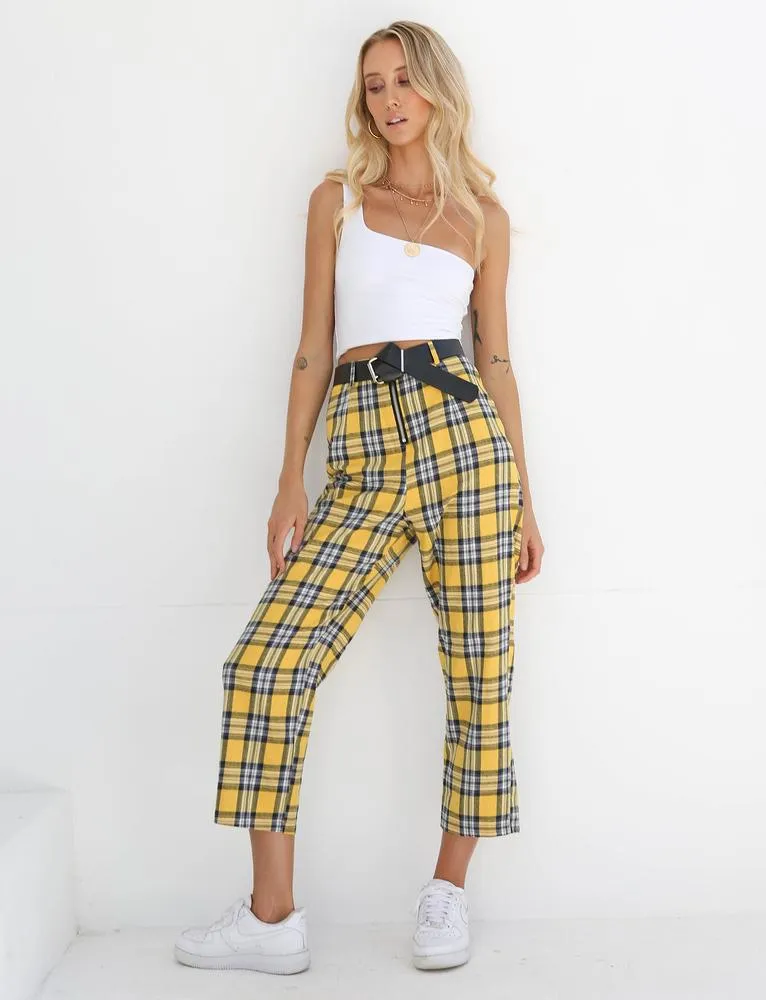 Checka Pants - Yellow Check