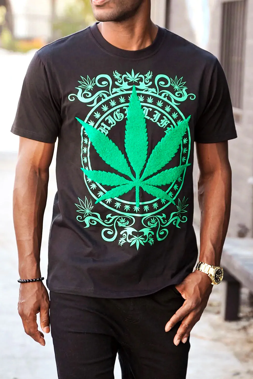 Chenille Patch Leaf T-Shirts