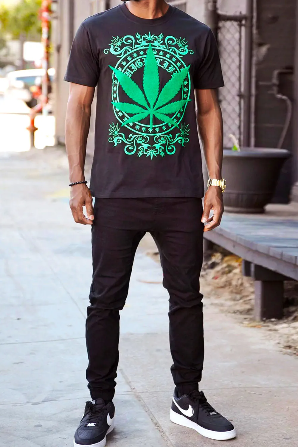 Chenille Patch Leaf T-Shirts