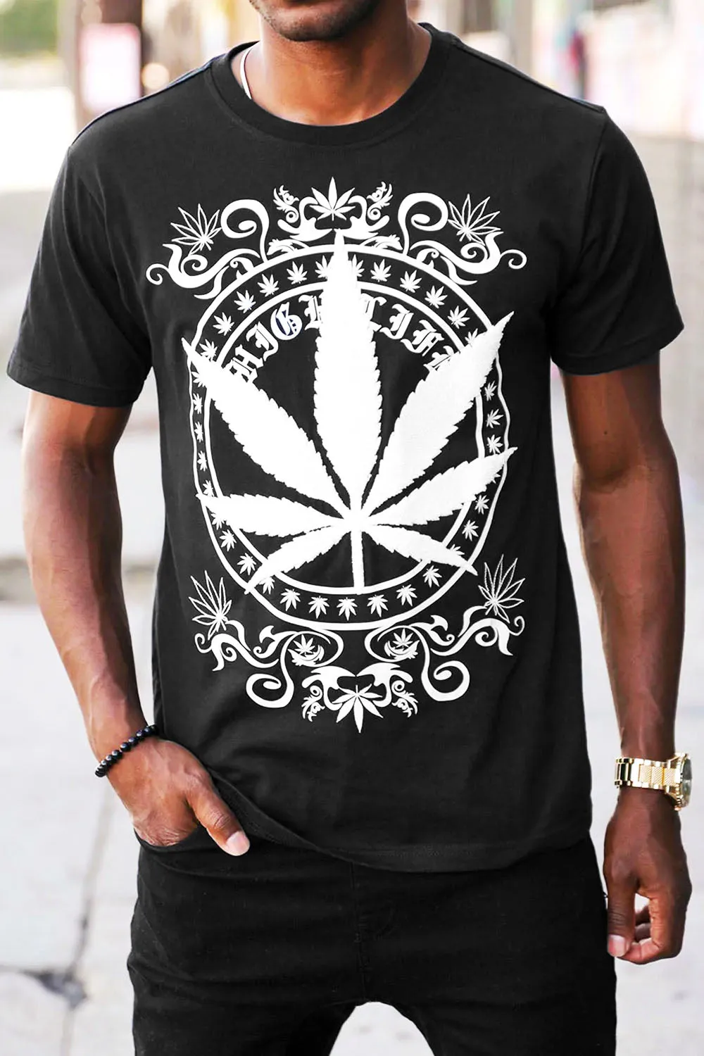 Chenille Patch Leaf T-Shirts