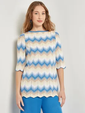 Chevron Hem Tunic - Intarsia Soft Knit