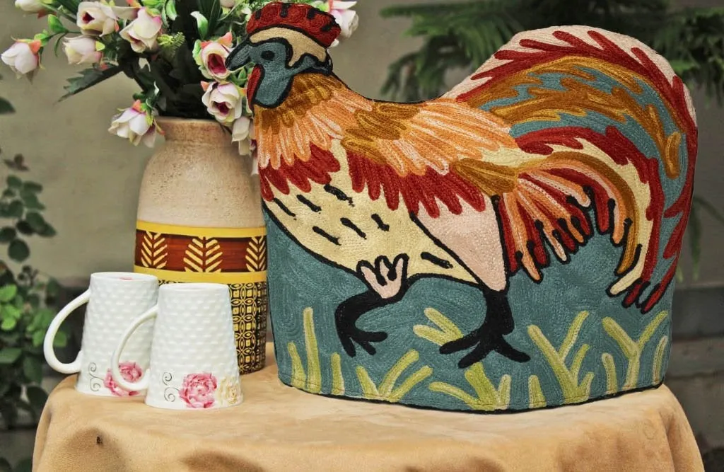 Chicken Style Kashmiri Hand Embroidered Tea Cosy 12"