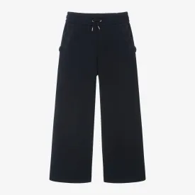 Chloé Girls Navy Blue Cotton Wide-Leg Joggers