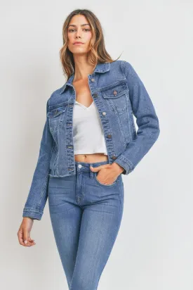 CLEAN DENIM JACKET W/ FRAY