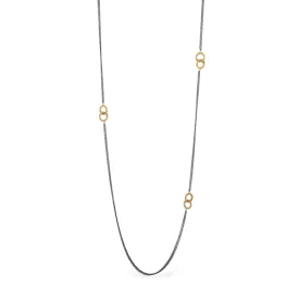 Contrast Asymmetrical Double-Hoop Necklace