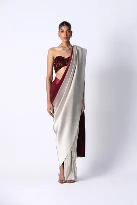 Corset Bustier with Midnight Sari