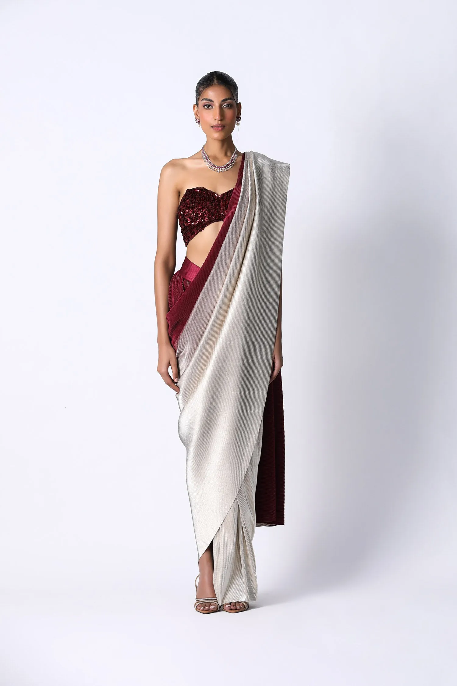 Corset Bustier with Midnight Sari