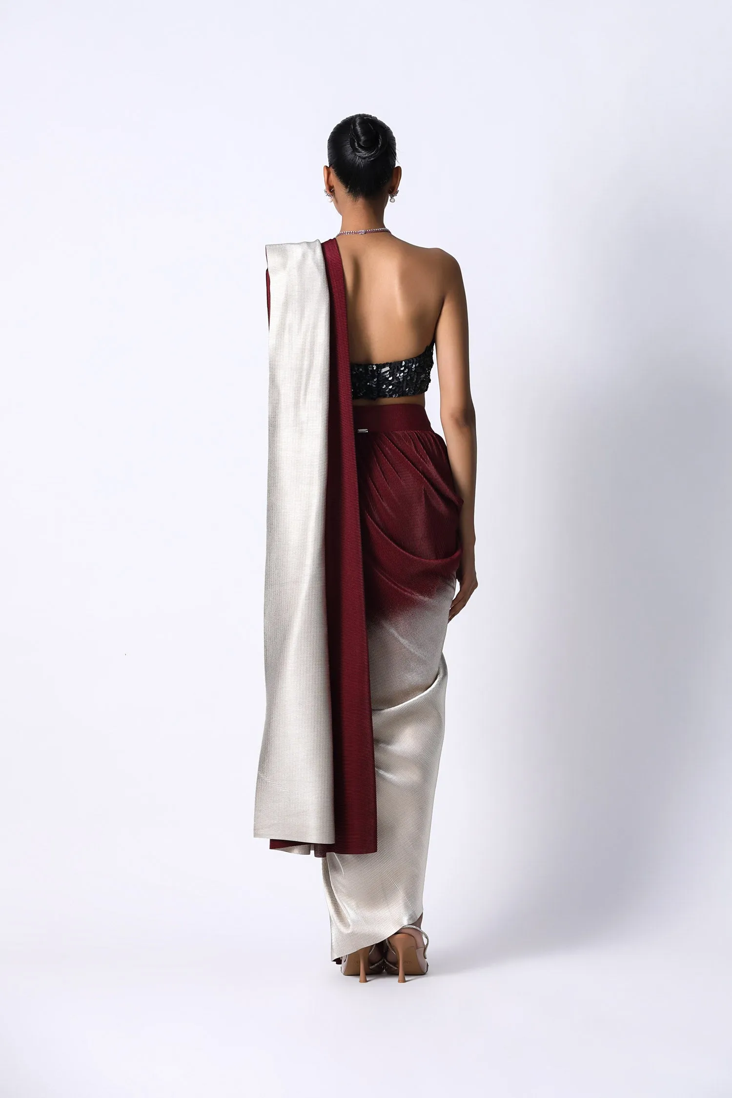 Corset Bustier with Midnight Sari