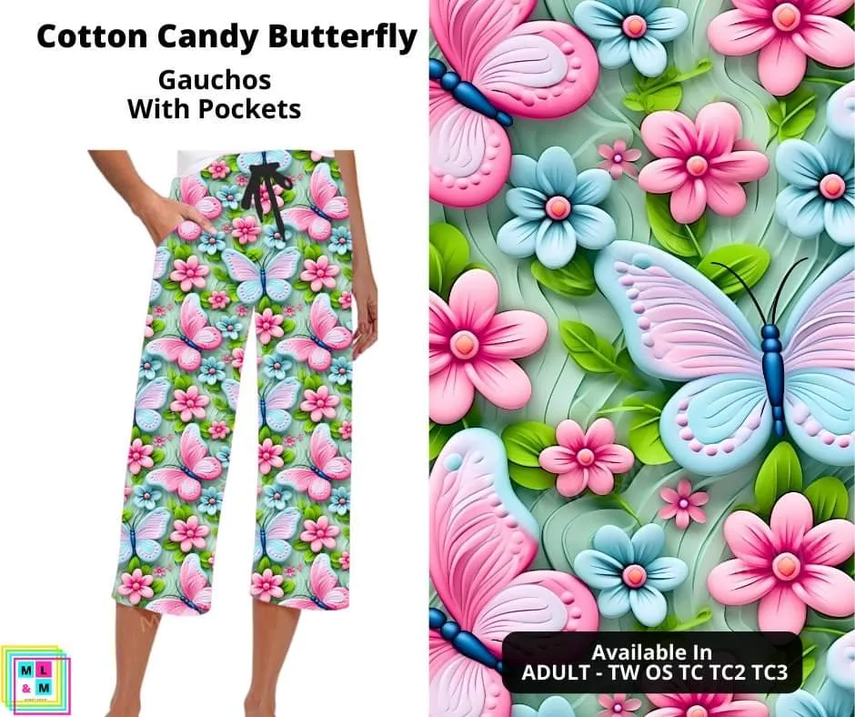 Cotton Candy Butterfly Capri Gauchos by ML&M