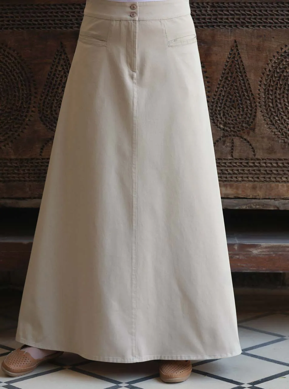 Cotton Flattering Fit A-Line Skirt