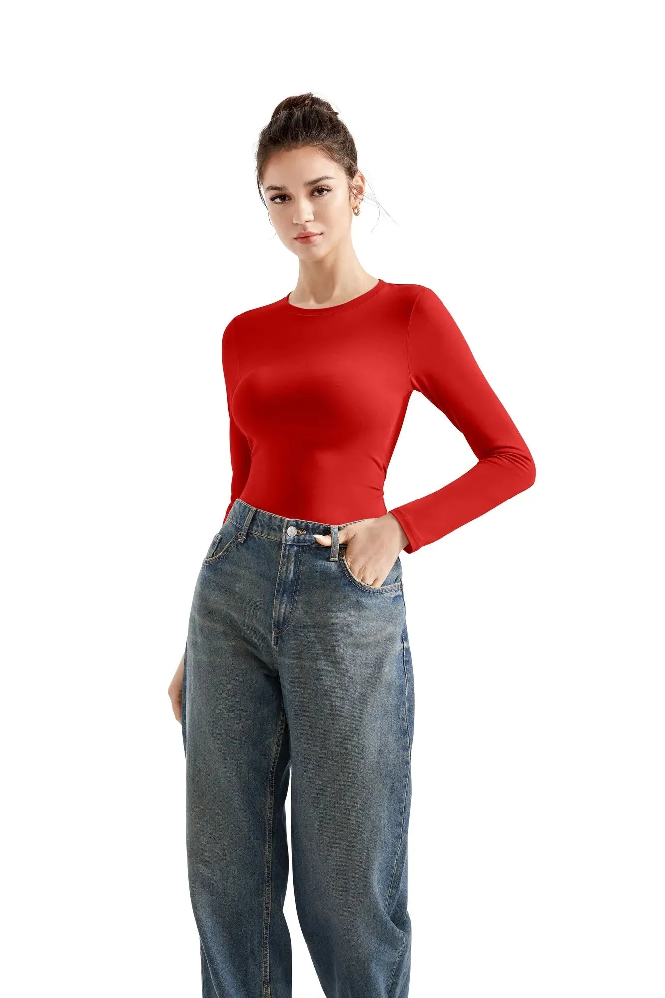 Cotton Jersey Crew Neck Shirt - Long Sleeve